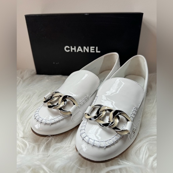 Chanel White Loafers - Picture 1 of 5